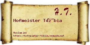Hofmeister Tóbia névjegykártya